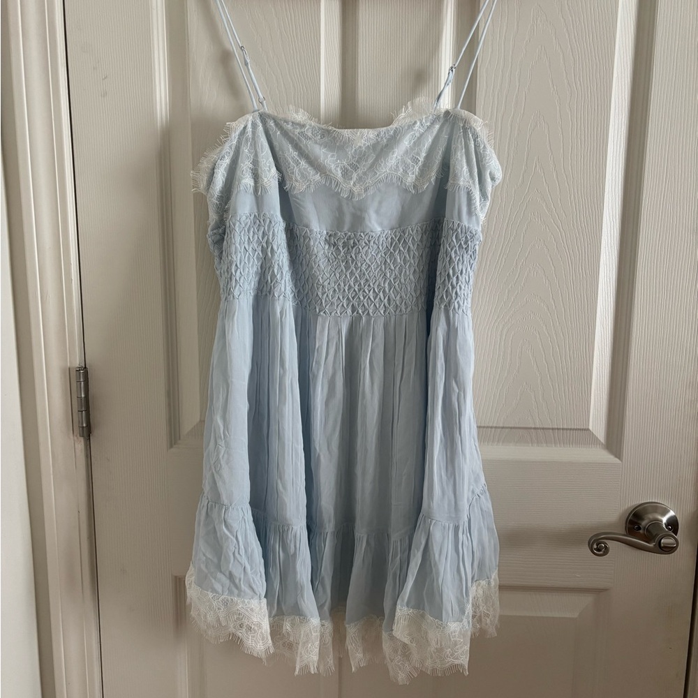 Maeve Light Blue sleep wear  with Fringe Detail